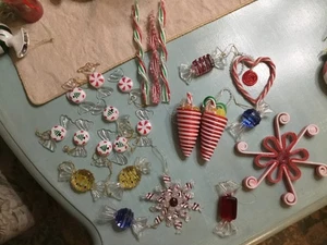 Vintage Candyland Zuckerstange Kunststoff Pfefferminz Ornamente Weihnachten Eiszapfen 24 - Bild 1 von 5