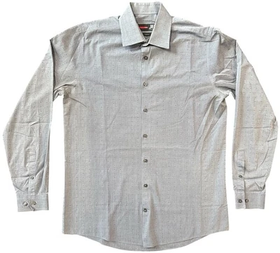 Camisa social masculina J.Ferrari tamanho médio 15-15.5 34-35 slim fit elástica - Imagem 1 de 4