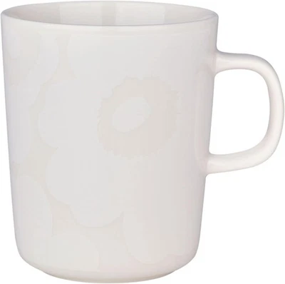 Taza Oiva Unikko 8,8 oz, gres blanco, taza de café icónica de porcelana, cocina Foto 1 de 2