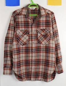 Vintage Woolrich Men's M Wool Flannel Shirt Shacket Plaid Wool-blend Made in USA - Bild 1 von 16