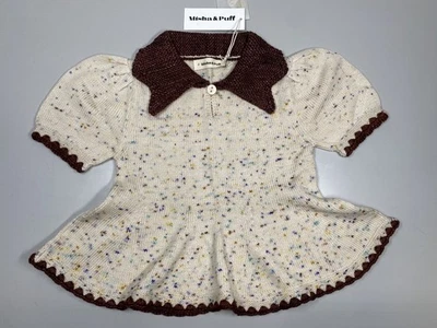 Misha & Puff Baby Girls Sweater Size 6 6y Crochet Trim Confetti Knit Swing Top - Image 1 of 4