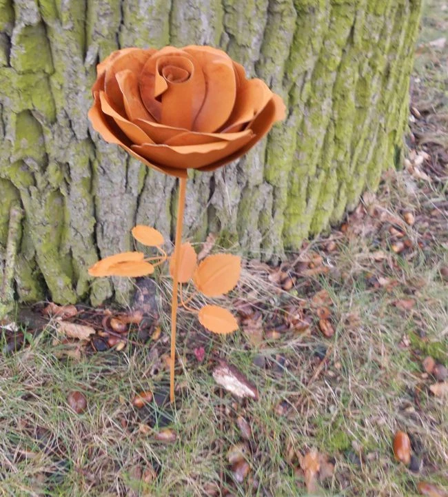 Beestab Beetstecker Gartenstab Rose Eisen Rost 46 cm. Inkl. Versandkosten - Bild 1 von 1