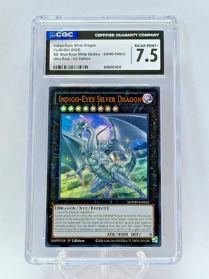 Yu Gi Oh 2025 Indigo-Eyes Silver Dragon SDWD-EN032 URare 1st Edition CGC 7.5 - Image 1 of 3
