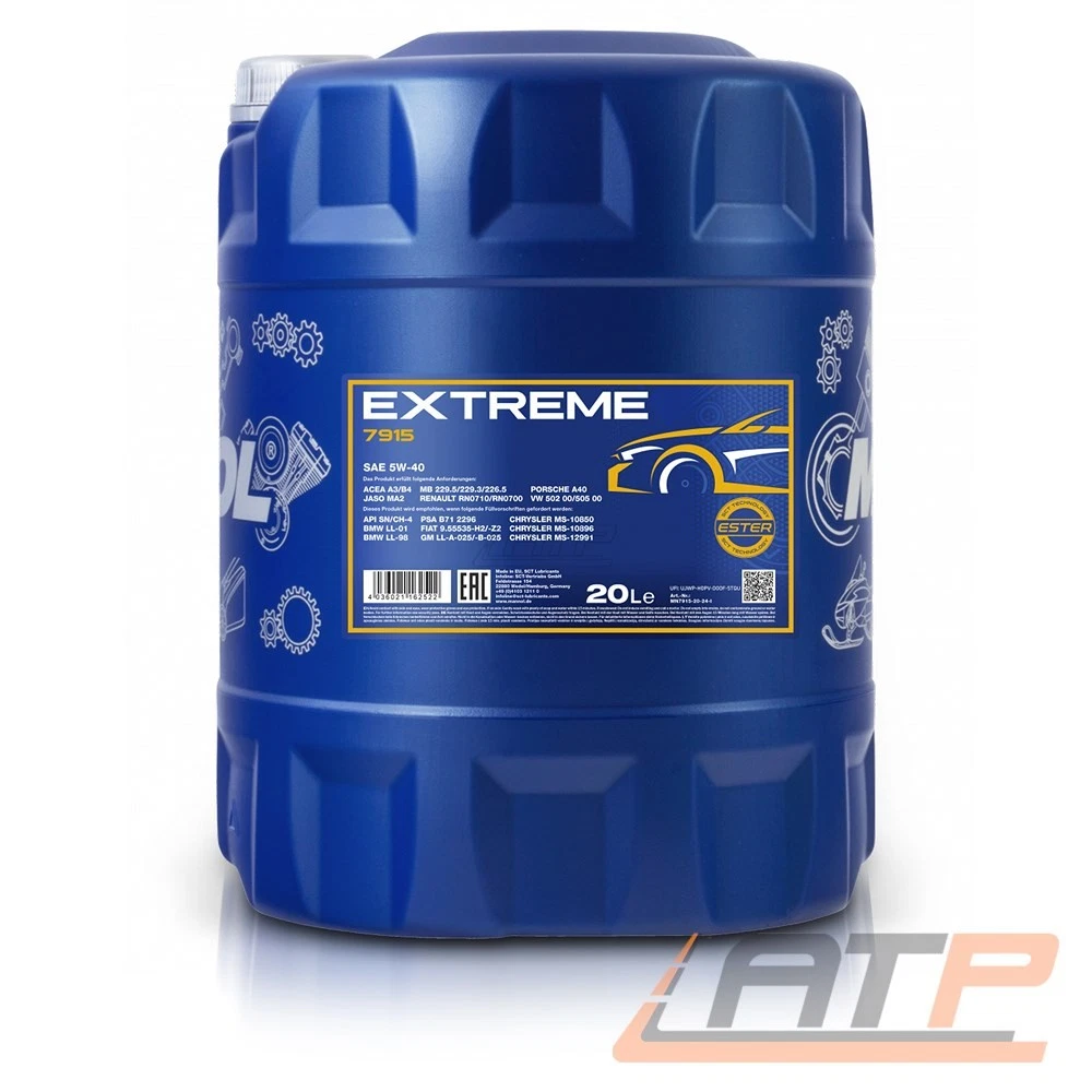 20L MANNOL Diesel TDI 5W-30 Motoröl + 4x Motor Doctor Additiv – API SN/CF, Für VW 505.01, BMW LL-04