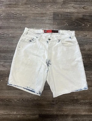 Vintage Levis SilverTab Shorts Mens 36 Loose Fit Baggy Denim Distressed 90s - Image 1 of 4