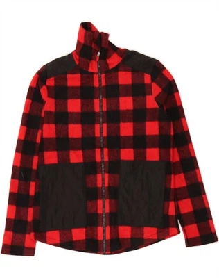 Chaqueta polar CHAPS para mujer UK 10 pequeña roja a cuadros poliéster CZ06 Foto 1 de 3