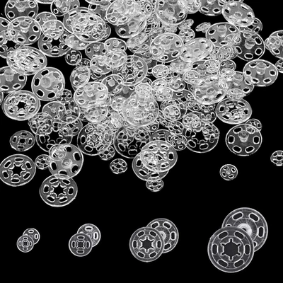 120 Sets of Plastic Sew-on Snap Buttons, Clear Snaps for Sewing, Fasteners Butto - Image 1 of 4