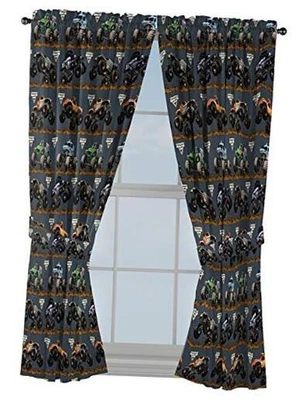  Kids Window Drapes - 4 Piece Curtain Set Includes 2 Tiebacks, Beautiful  - Image 1 of 4