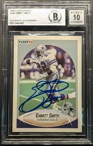 EMMITT SMITH Rookie Auto 1990 Fleer Update BGS 10 Gem Mint Auto RC - Picture 1 of 6