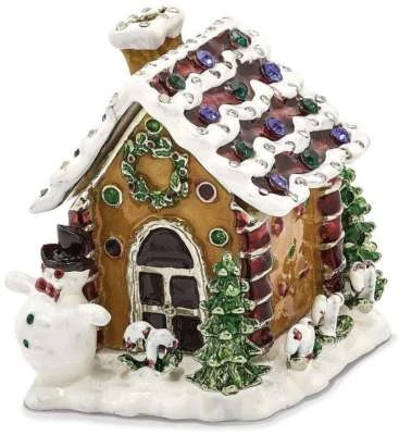 Caja de baratijas para casa de pan de jengibre con joyas Foto 1 de 2