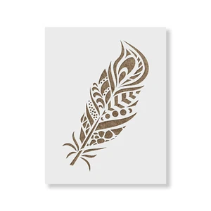 Plantilla de pluma de pavo real - Plantillas de Mylar duraderas y reutilizables - Imagen 1 de 5