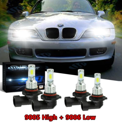 Juego de 4 bombillas combinadas de faros LED de haz alto bajo para BMW Z3 1996-2002 - 9005 y 9006 Foto 1 de 4