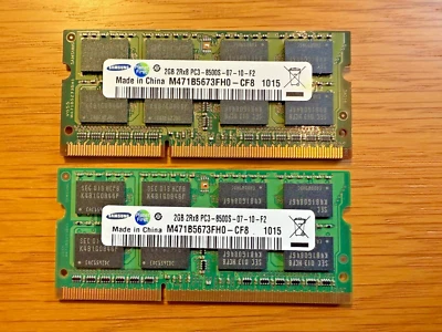 Apple Certified 4GB (2x2GB) PC3-8500 1066mHz Samsung M471B5673FH0-CF8 SoDIMM Mac - Image 1 of 2