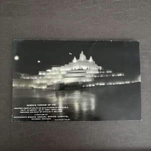 RPPC Postcard AZO Queen's Throne of Ice Winter Carnival Petosky Michigan 1939 - Picture 1 of 4