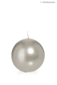 6x Kugelkerze Ø100mm Farbe Silber lackiert von Kerzen Wiedemann RAL Topware - Picture 1 of 4