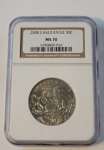 2008-S MS70 Commemorative Half Dollar Bald Eagle NGC Brown Label 58 - Picture 1 of 4