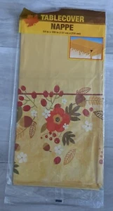 Vtg Plastic Table Cover NEW Fall Floral Greenbrier International 54x108” - Picture 1 of 4