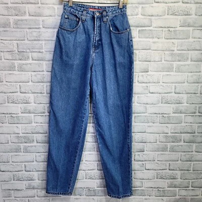 Pantalones de mezclilla Unionbay Jrs 7 vintage años 90 cintura alta lavado mediano pierna cónica 25X31 Foto 1 de 4