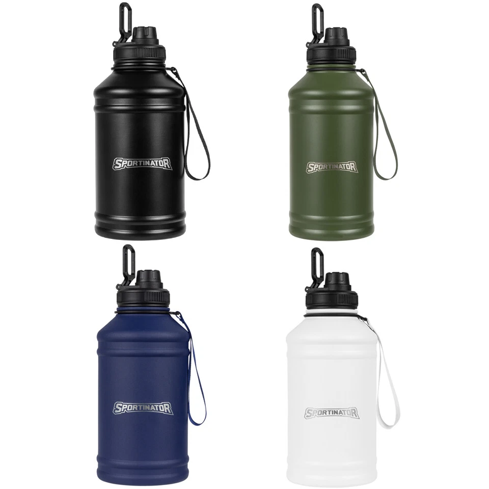 SPORTINATOR "Hydrated" Fitness Edelstahl Trinkflasche Wasserflasche 2,2l neu