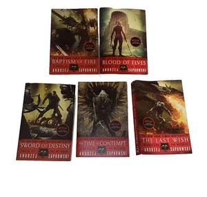 THE WITCHER set #1-5 book Lot NETFLIX Andrzej Sapkowski Matching covers tales of - Picture 1 of 10
