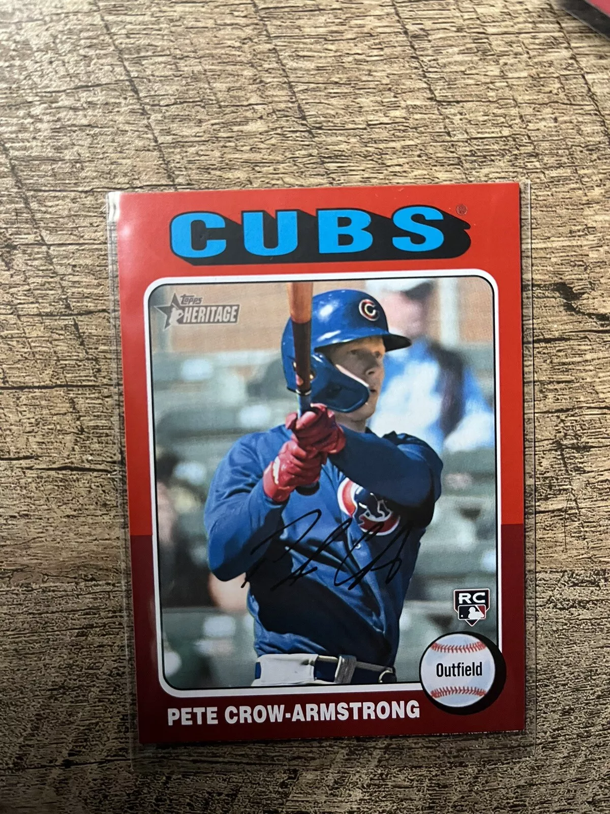 2024 Topps Heritage PETE CROW ARMSTRONG Red Border Parallel #177 Chicago Cubs RC
