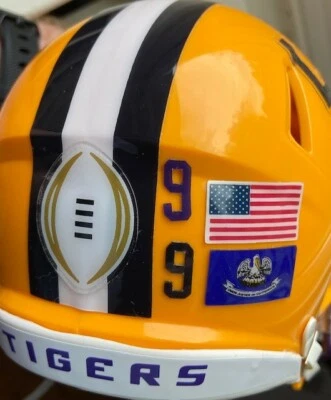 LSU TIGERS MINI HELMET NUMBER DECALS- DARK PURPLE OR DARK NAVY - 3M 20MIL - Image 1 of 4