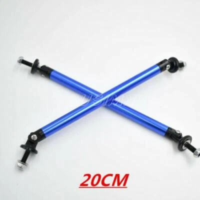 Blue Adjustable Front Bumper Lip Splitter Strut Rod Tie Support Bar Universal - Image 1 of 4