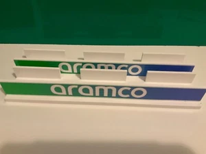 2x Brand New 1:32 Scale ARAMCO Pit Walls Barriers Scalextric Carrera building - Picture 1 of 5