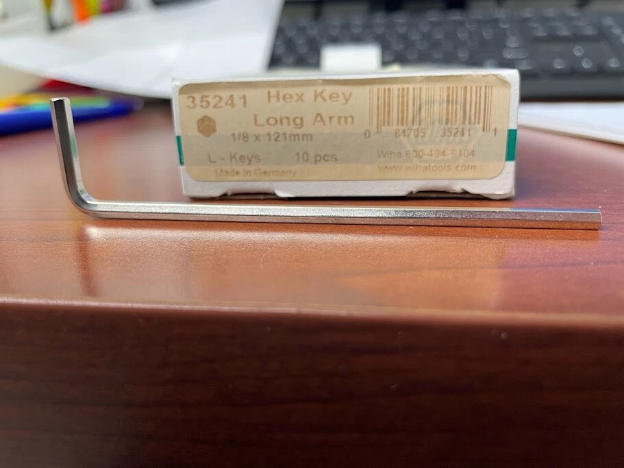 LLAVE HEXAGONAL WIHA 35241 1/8X121MM NIQUELADA BRAZO LARGO LLAVE EN L Foto 1 de 1