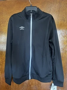 Umbro Premier Diamond Mens Medium Full Zip Track Jacket Black New - Picture 1 of 5