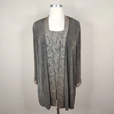 R&M Richards Cárdigan Camiseta sin mangas Conjunto Doble Tejido Slinky 14 Pequeño Mujer Elástico Foto 1 de 4