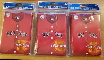 Lot 24 Boston Red Sox Major League Baseball  Party Invitations & Thank You Notes - Image 1 of 2