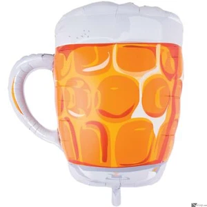 Fathers Day Foaming Beer Mug 40'' Super Shape Foil Balloon, White Orange - Picture 1 of 1