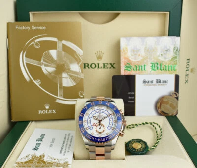ROLEX 18kt Rose Gold & SS YachtMaster II 44mm Mercedes Hands 116681 - SANT BLANC - Image 1 of 4