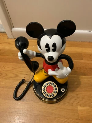 Hermoso teléfono giratorio/tono táctil animado de Mickey Mouse 1976 vintage Foto 1 de 4