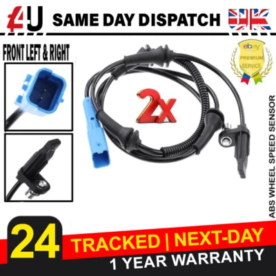 2X SENSOR DE VELOCIDAD ABS PARA CITROEN C5 III C6 Peugeot 407 508 DELANTERO IZQUIERDO Y DERECHO Foto 1 de 4