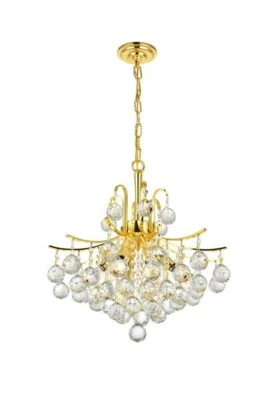 Elegante Iluminación V8000D16G Toureg 6 Luces 16" Oro Araña Corte Real Cristales Foto 1 de 4