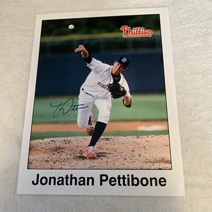 JONATHAN PETTIBONE SIGNED ACTION 8X10 PHOTO PHILADELPHIA PHILLIES/blueclaws - Picture 1 of 3