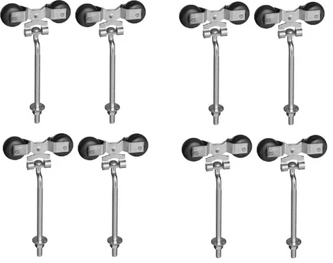 (4) Stanley Mfg N193-714  2 Packs Zinc Flexible Barn Door Rollers w Offset Bolt Cover