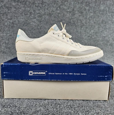 Винтажный Converse Chris Evert Barcelona холст Оксфорд белый взрослых мужчин размер 9 - Изображение 1 из 4