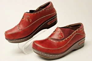 SPRING STEP L'Artiste Womens Burbank Leather Clogs Size 6.5 7 37 Comfort Shoes - Picture 1 of 18