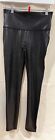 Spanx Leather Looking Leggings Size M Waist 29”