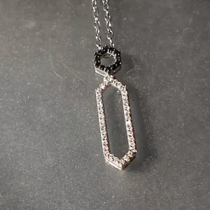 Black Diamond Pendant Sterling Silver - Picture 1 of 13