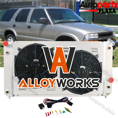 For 96-2005 Chevrolet S10/Astro/Blazer/Silverado V6 V8 4 Row Radiator Shroud Fan - Image 1 of 4