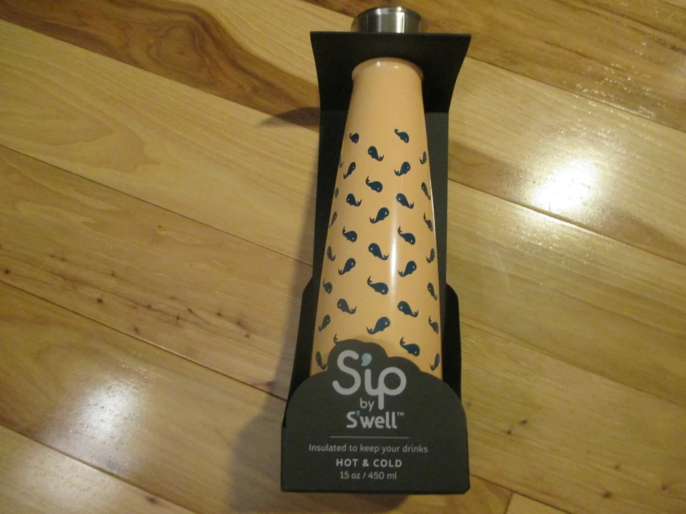 SIP by Swell S'well Whale Watch Peach Insulated Water Bottle 15 Oz