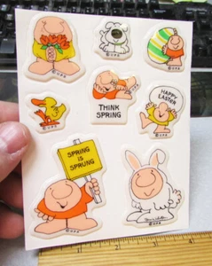 Pegatinas Ziggy 1980, conjunto de 6 nuevas y sin usar, primavera y Pascua, divertidas coleccionables - Imagen 1 de 1