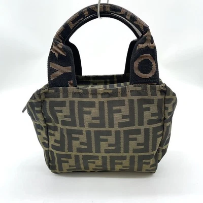 Authentic FENDI Zucca Pattern 2119 Mini Tote Handbag Canvas Brown NS100678 - Image 1 of 4