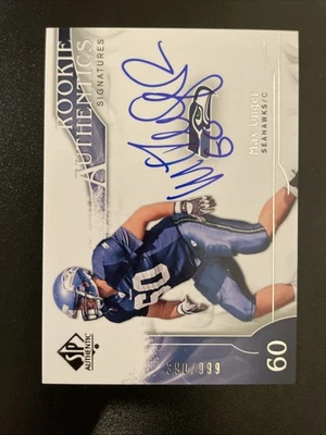 2009 UD SP Authentic MAX UNGER Rookie Authentics On Card Auto RC /999 Seahawks - Image 1 of 2