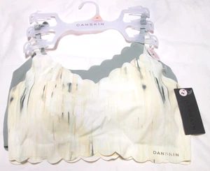 DANSKIN INVISIBLE SUPPORT Ladies' 2PK-PADDED/WIRE FREE-SZ M-STRIPED/GREEN-NWT - Picture 1 of 8