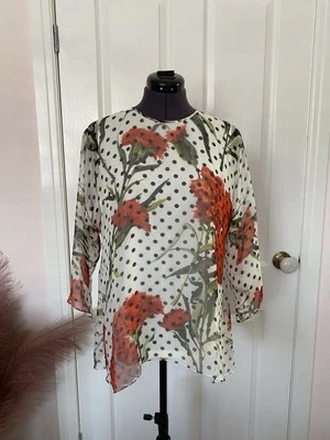 Blusa Dolce & Gabbana Floral Seda Talla IT42 Uk10 Clavel Manchas Foto 1 de 4